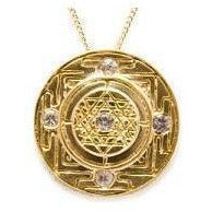 Sri Yantra Goddess Pendant with White Sapphires-Gold Vermeil - Sage Moon