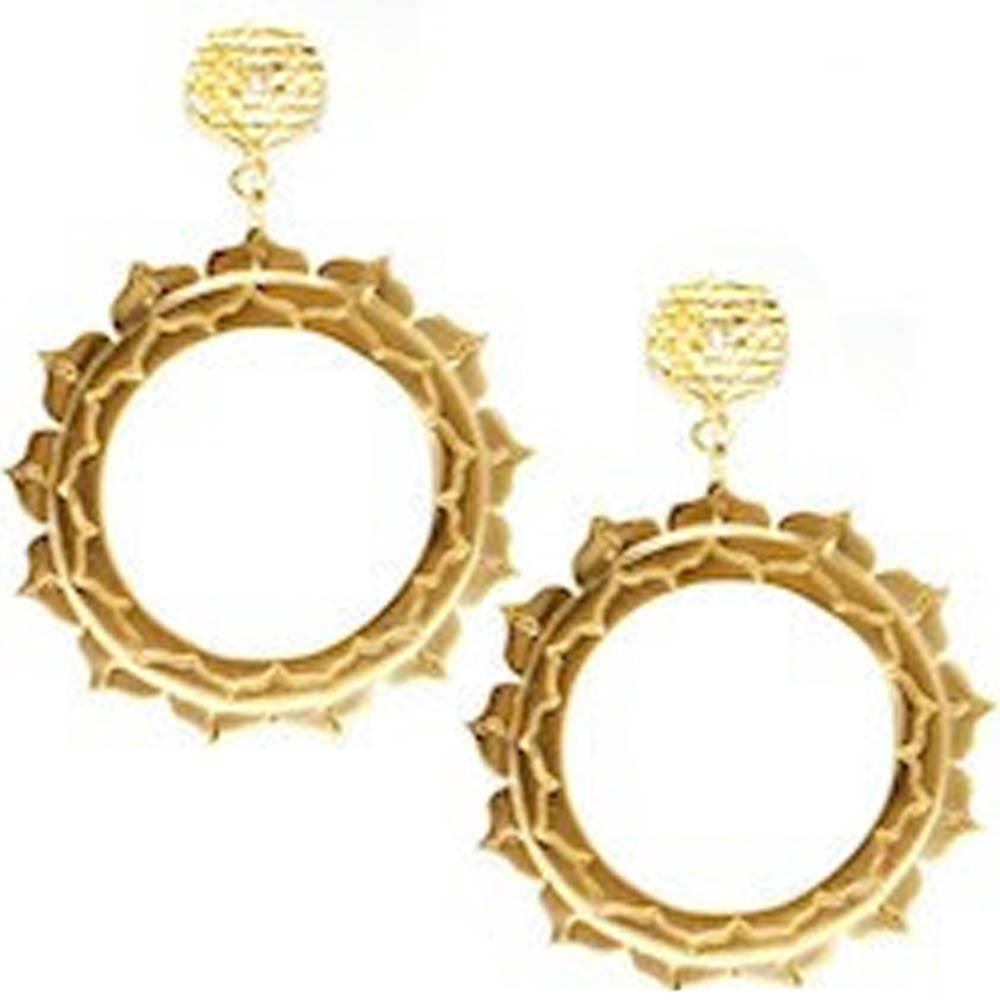 Sri Yantra Lotus Earrings - Gold - Sage Moon