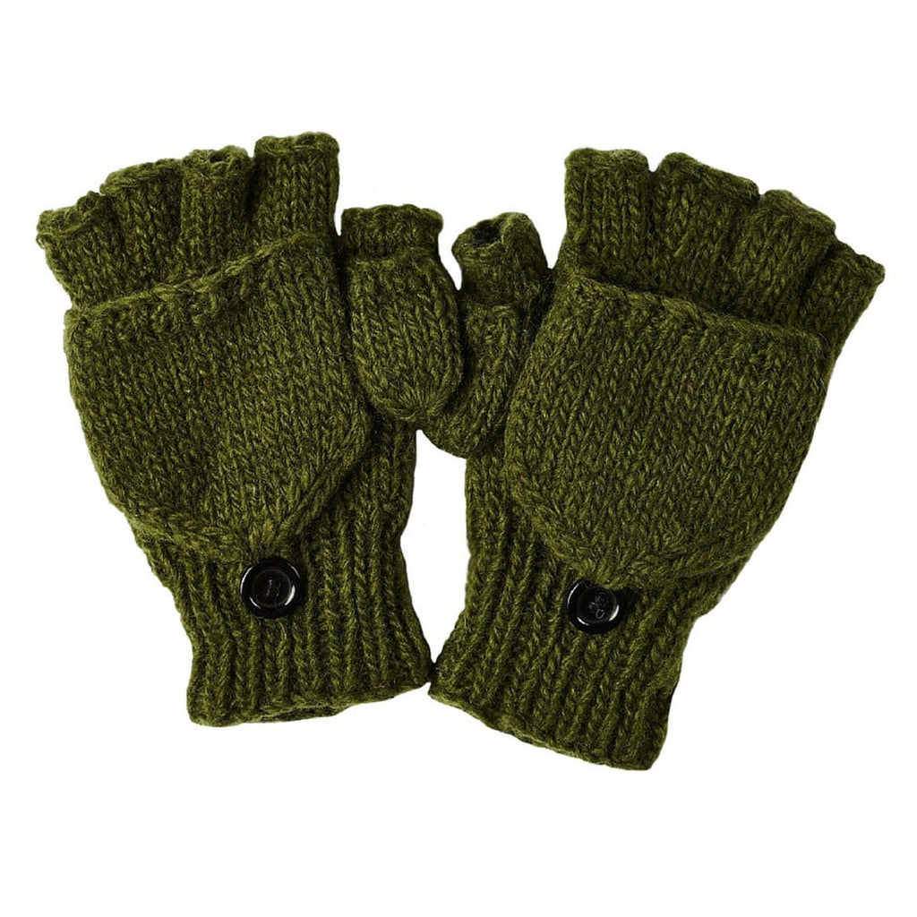 Fold Over Fleece Lined Mittens - Sage Moon