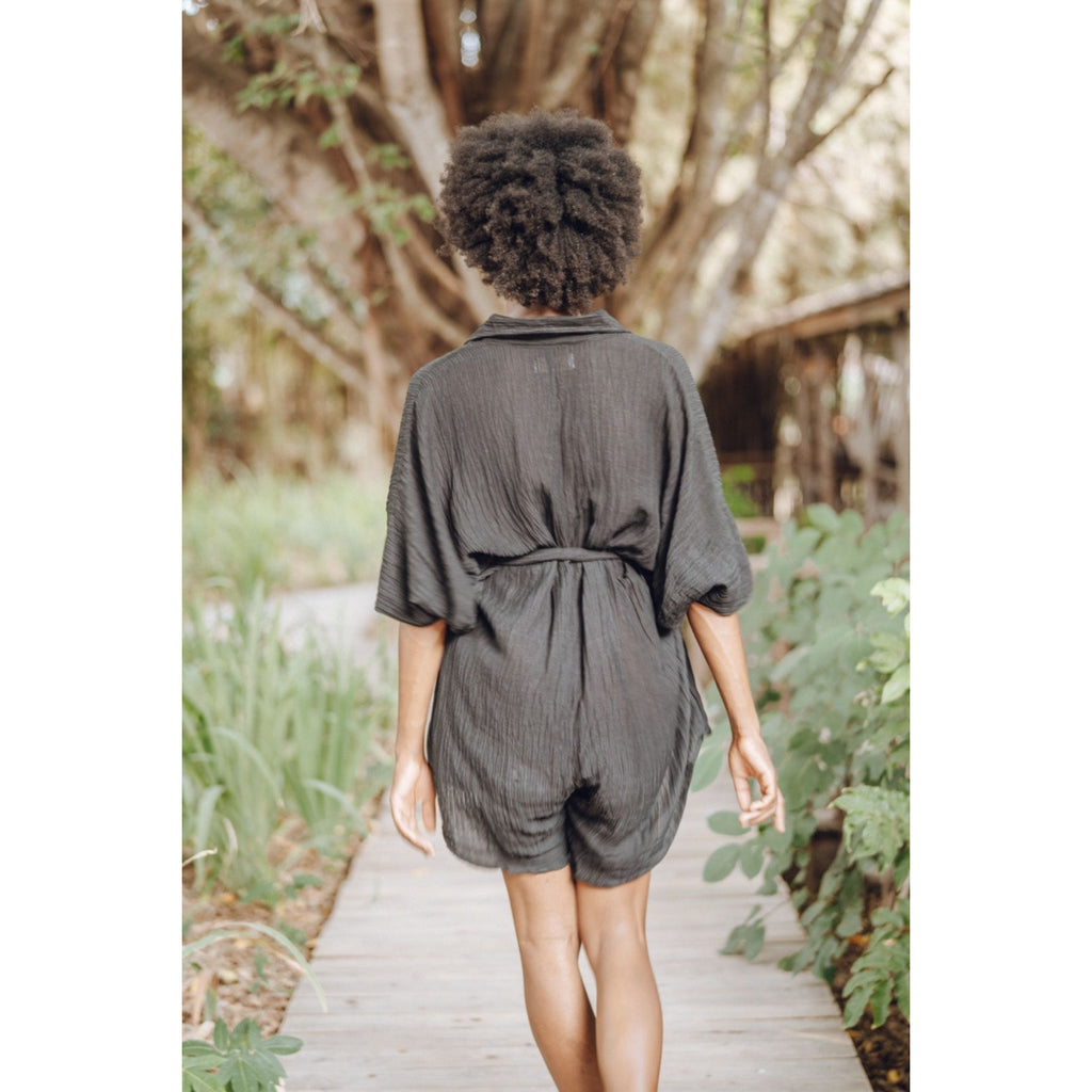 Origami Playsuit (Linen/Cotton Luxe) - Sage Moon