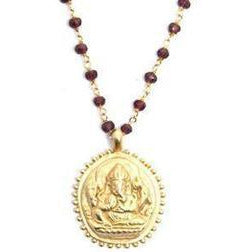 Garnet Ganesha Necklace - Sage Moon