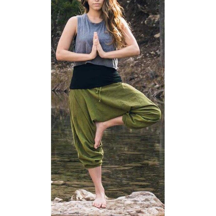 Black Harem Pants for Women  100% Cotton Yoga Harem Pants with