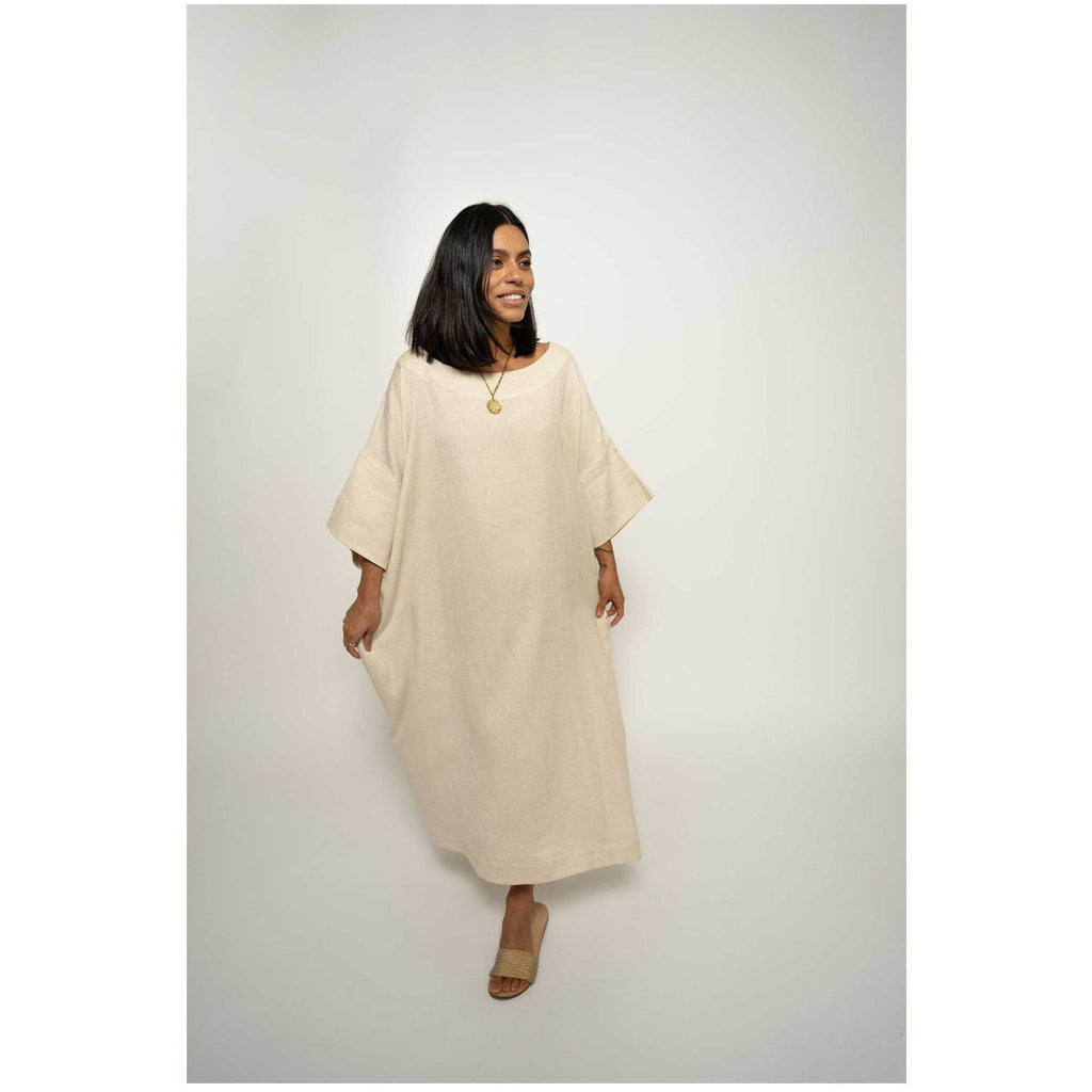 Classic Dress (linen and cotton blend) - Sage Moon