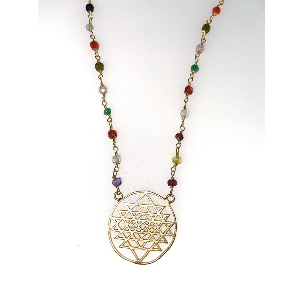 Sri Yantra Crystal Necklace - Sage Moon