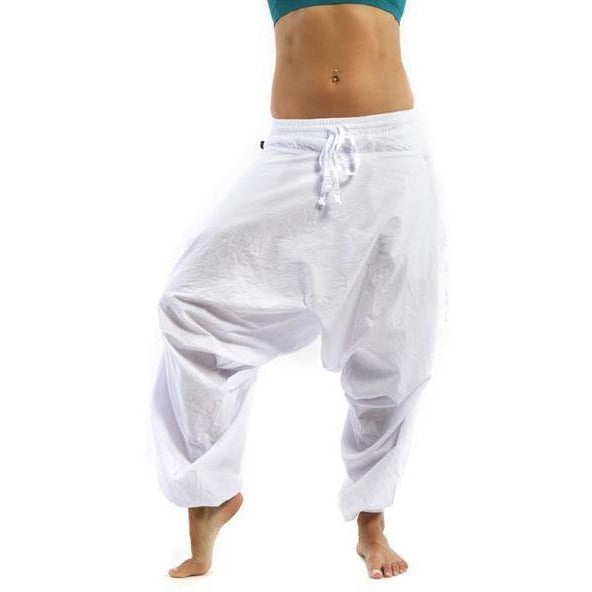 Hippie Style Layer Beach Pants Ramie Designer Thai Trousers in Black White  One Size - Morimiss.com