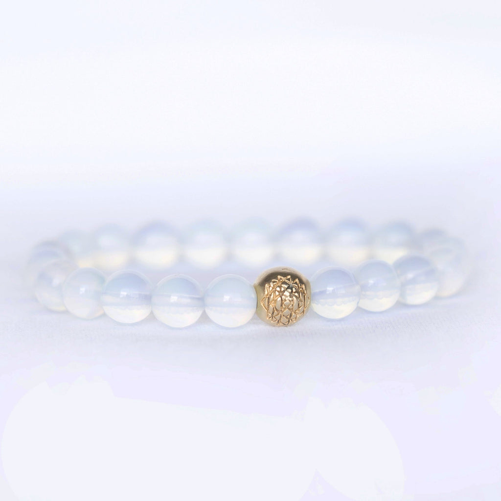Opal Iridescent Sri Yantra Stretch Bracelet - Sage Moon