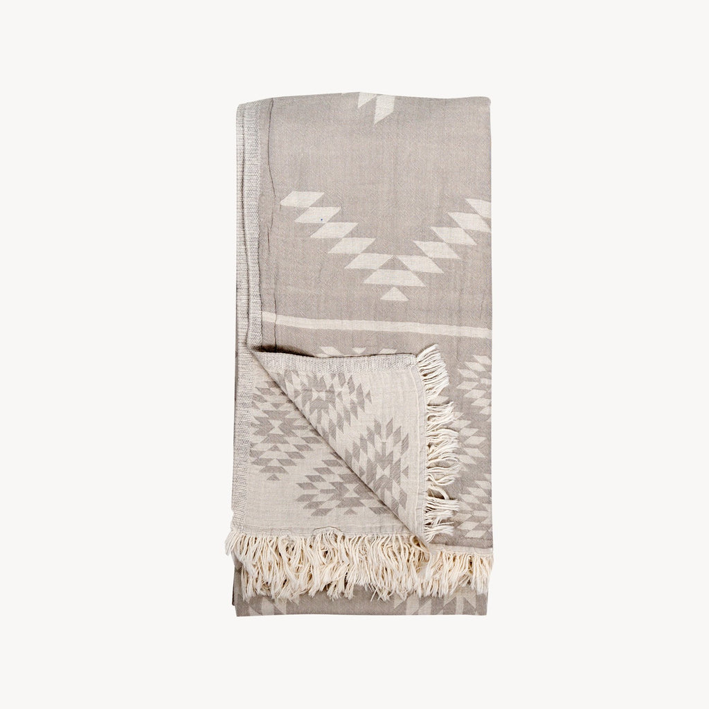 Reversible Geometric Turkish Cotton Towel/Scarf - Sage Moon