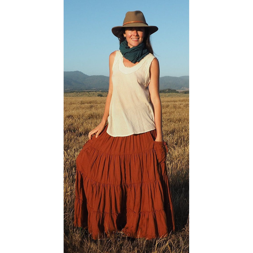 Tiered Maxi Skirt with pockets (available in 14 Colors!) - Sage Moon