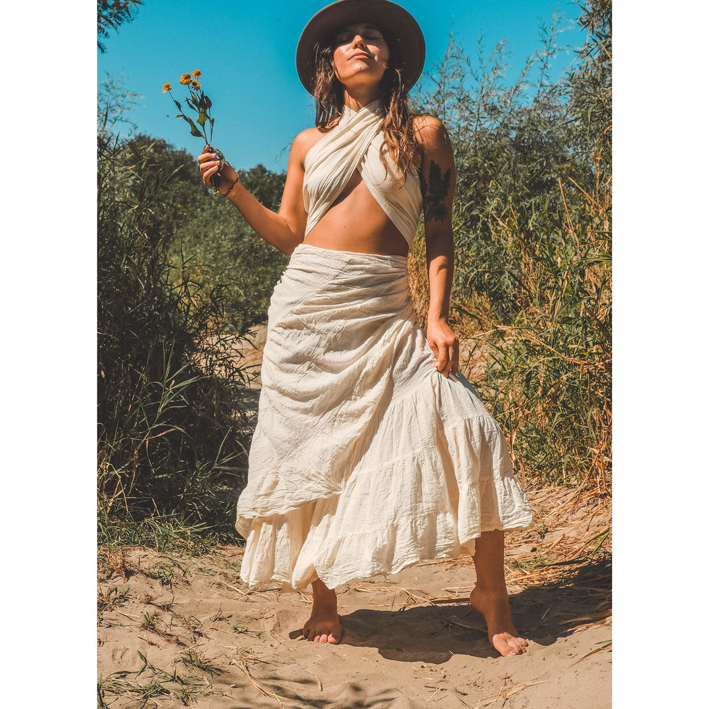 Gauze Cotton Belt/ Belly Wrap - Sage Moon