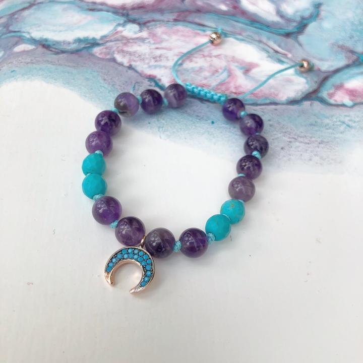 Amethyst and Turquoise Bracelet - Sage Moon