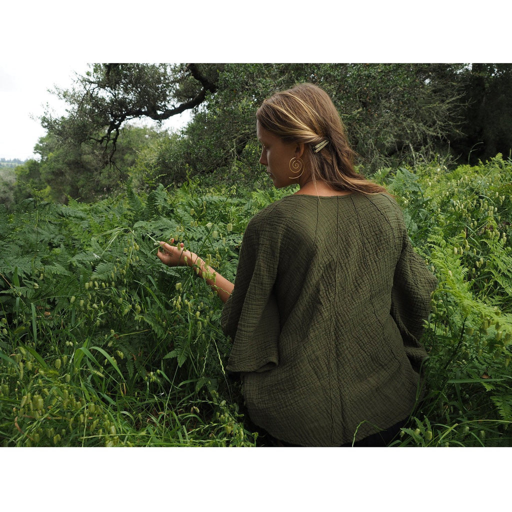 Poncho Style Sleeved Top - Sage Moon