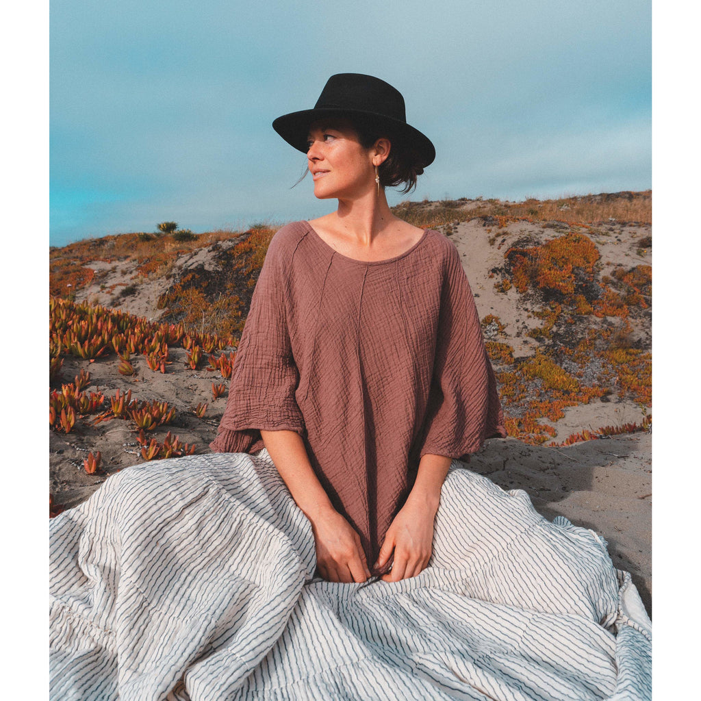 Poncho Style Sleeved Top - Sage Moon