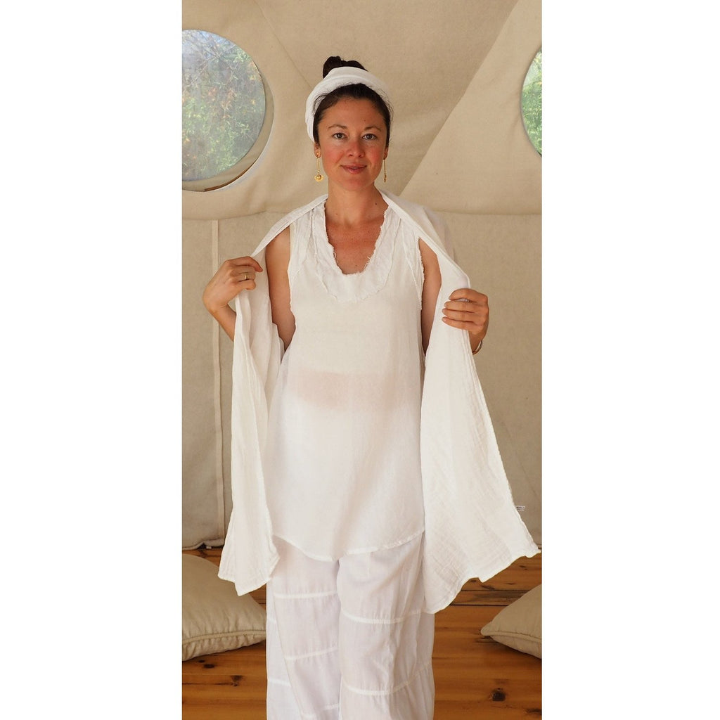 Goddess Wrap/Gauze Cotton Turban - Sage Moon